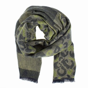 Szal PANTERKA szaro-zielony