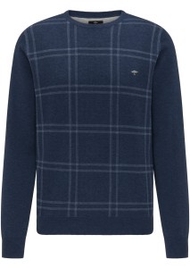 Sweter SUPERFINE COTTON granatowy w kratę