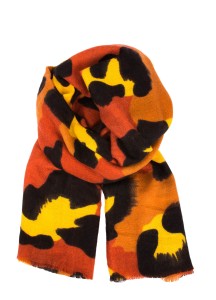 Szal w duże centki pamarańczowy