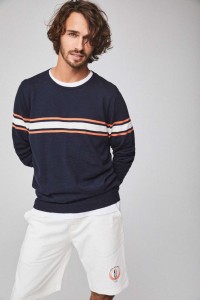 Sweter STRIPES granatowy