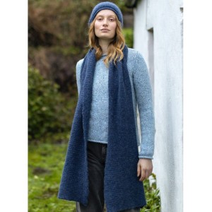 Woolen scarf alpaca denim