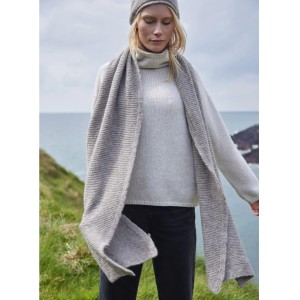 Woolen scarf alpaca smoke