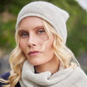 Czapka Beanie z wełny alpaka cloud