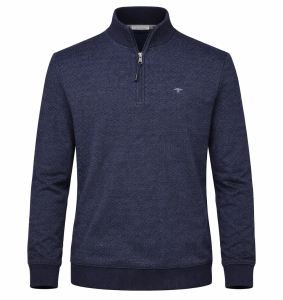 Sweter TROYER-ZIP STRUCTURE night-indigo