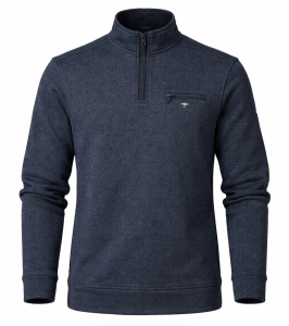 Sweter TROYER-ZIP MOULINEE navy