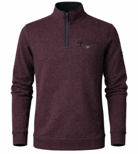 Sweter TROYER-ZIP MOULINEE mouline