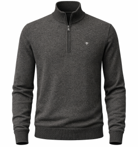 Sweter TROYER-ZIP STRUCTURE eucalyptus  