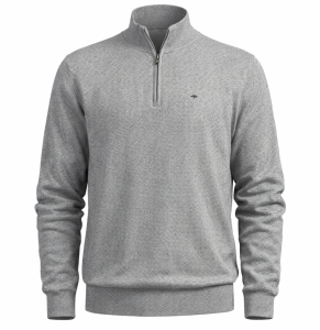 Sweter TROYER-ZIP STRUCTURE silver