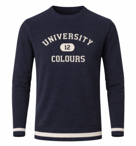 Sweter INTARSIA granatowy