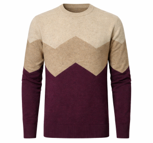 Sweter COMBO beżowo-bordowy