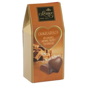 Czekoladowe serca z nadzieniem słony karmel 110g