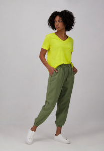 T-shirt V-NECK LINEN lemon
