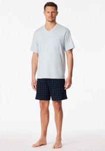 Piżama krótka COMFORT ESSENTIALS błękitny wzór