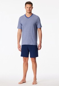 Piżama krótka 95/5 V-neck royal