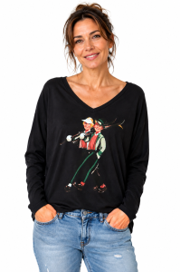 T-Shirt damski SKI czarny