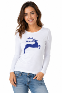 T-Shirt  damski SCHWARZECK niebieski jelonek