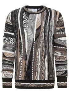 Sweter z dzianiny 3D multicolor