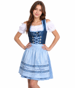 Dirndl dziewczęcy WABE niebieski