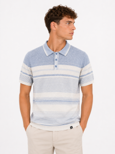 Koszulka polo SKY STRIPLES niebieska 