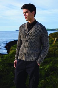 Kardigan męski wełna + kaszmir szary