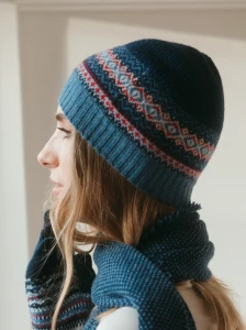  Czapka beanie ALPINE blue morning