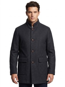 Woollen coat SIMILAUN navy (1)