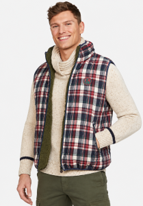 Vest DOUBLE-SIDED in burgundy&green