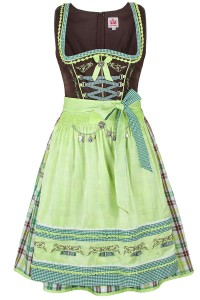 Dirndl WIRBEL in brown and green